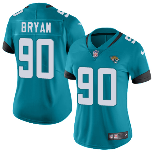 Nike Jacksonville Jaguars #90 Taven Bryan Teal Green Alternate Women Stitched NFL Vapor Untouchable Limited Jersey->women nfl jersey->Women Jersey